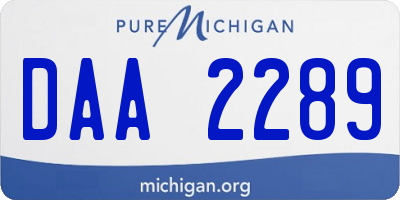 MI license plate DAA2289