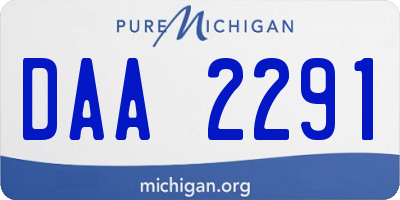 MI license plate DAA2291