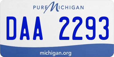 MI license plate DAA2293