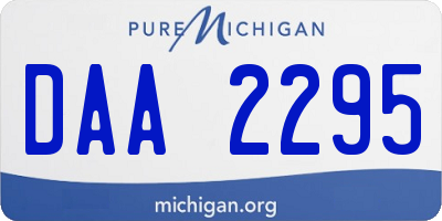 MI license plate DAA2295