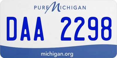 MI license plate DAA2298