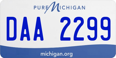 MI license plate DAA2299