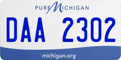 MI license plate DAA2302