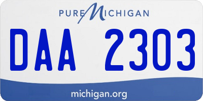 MI license plate DAA2303