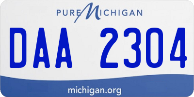 MI license plate DAA2304