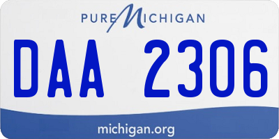 MI license plate DAA2306