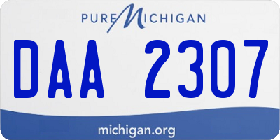 MI license plate DAA2307