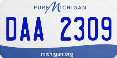 MI license plate DAA2309
