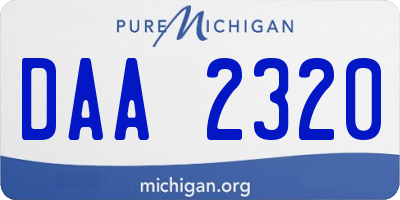 MI license plate DAA2320