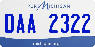 MI license plate DAA2322