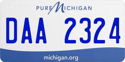 MI license plate DAA2324