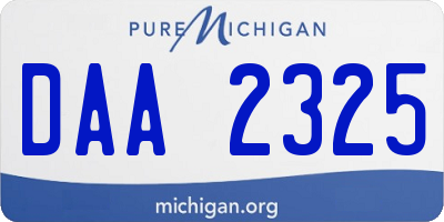 MI license plate DAA2325