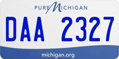 MI license plate DAA2327