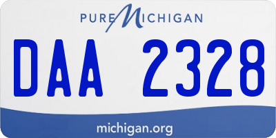 MI license plate DAA2328