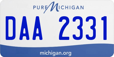 MI license plate DAA2331