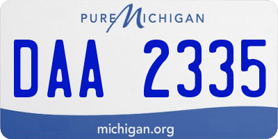 MI license plate DAA2335