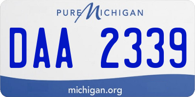 MI license plate DAA2339