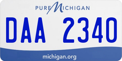 MI license plate DAA2340