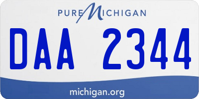 MI license plate DAA2344