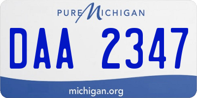 MI license plate DAA2347