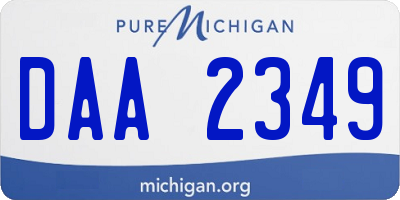 MI license plate DAA2349