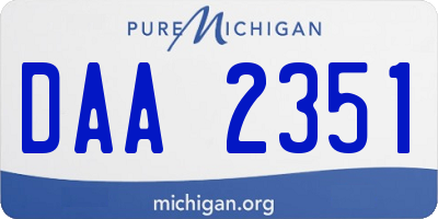 MI license plate DAA2351