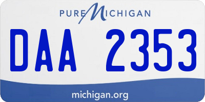 MI license plate DAA2353