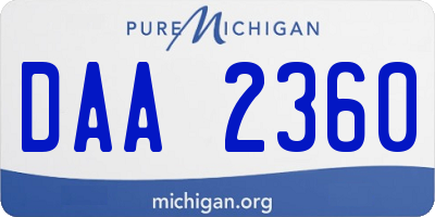 MI license plate DAA2360