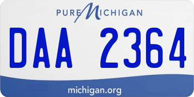 MI license plate DAA2364