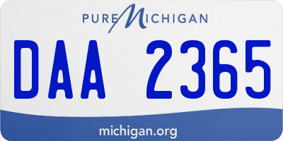 MI license plate DAA2365