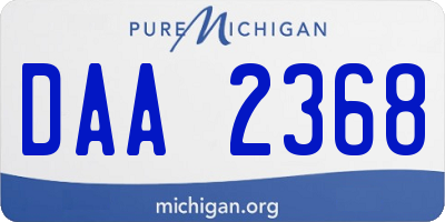 MI license plate DAA2368