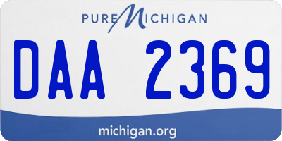 MI license plate DAA2369