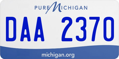 MI license plate DAA2370