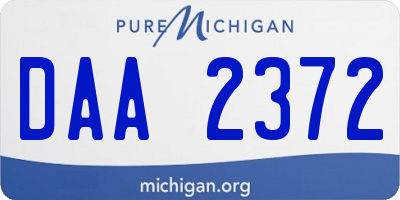MI license plate DAA2372
