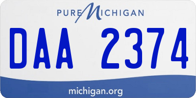 MI license plate DAA2374