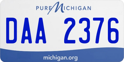 MI license plate DAA2376