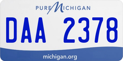 MI license plate DAA2378