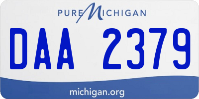 MI license plate DAA2379