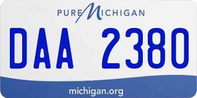 MI license plate DAA2380