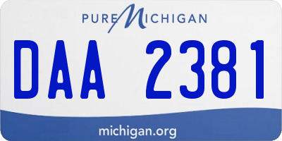 MI license plate DAA2381