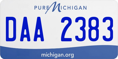 MI license plate DAA2383