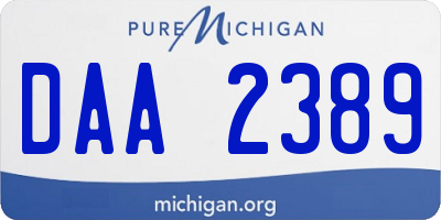 MI license plate DAA2389