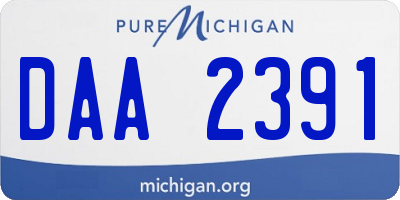 MI license plate DAA2391