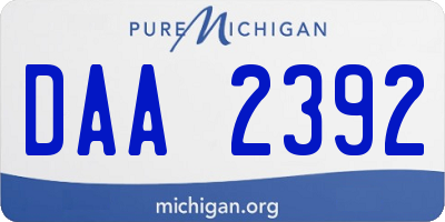 MI license plate DAA2392