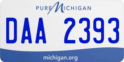 MI license plate DAA2393