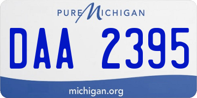 MI license plate DAA2395