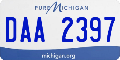 MI license plate DAA2397