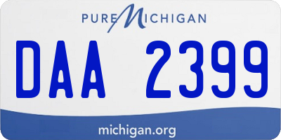 MI license plate DAA2399