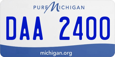 MI license plate DAA2400