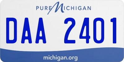 MI license plate DAA2401